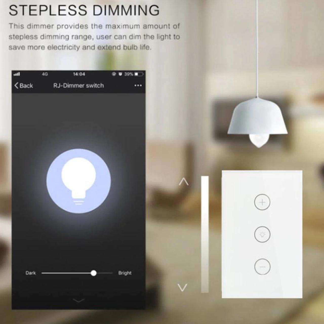 Smart dimmer switch WIFI network connection mobile phone installation smart life APP control US standard light switch