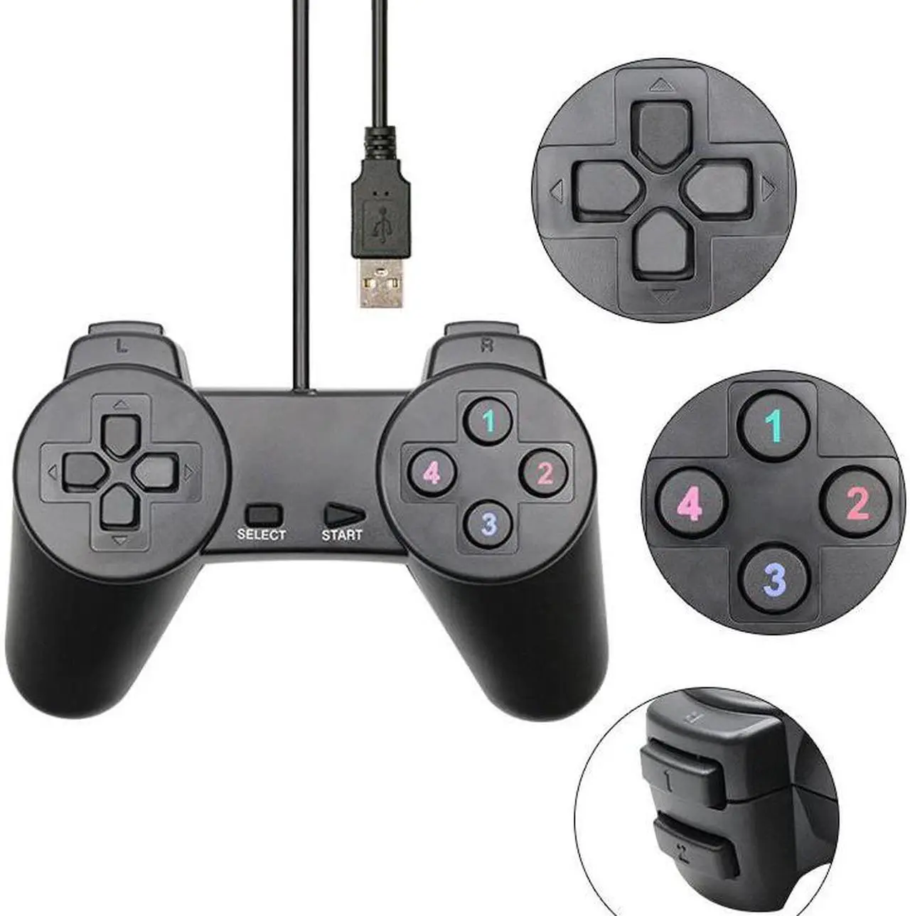 Alt view image 3 of 5 - 1.1 Interface 2.0 Controller Gamepad For PC  Joystick For PC Game Wired Computer Control For Windows Laptop Plug And Play