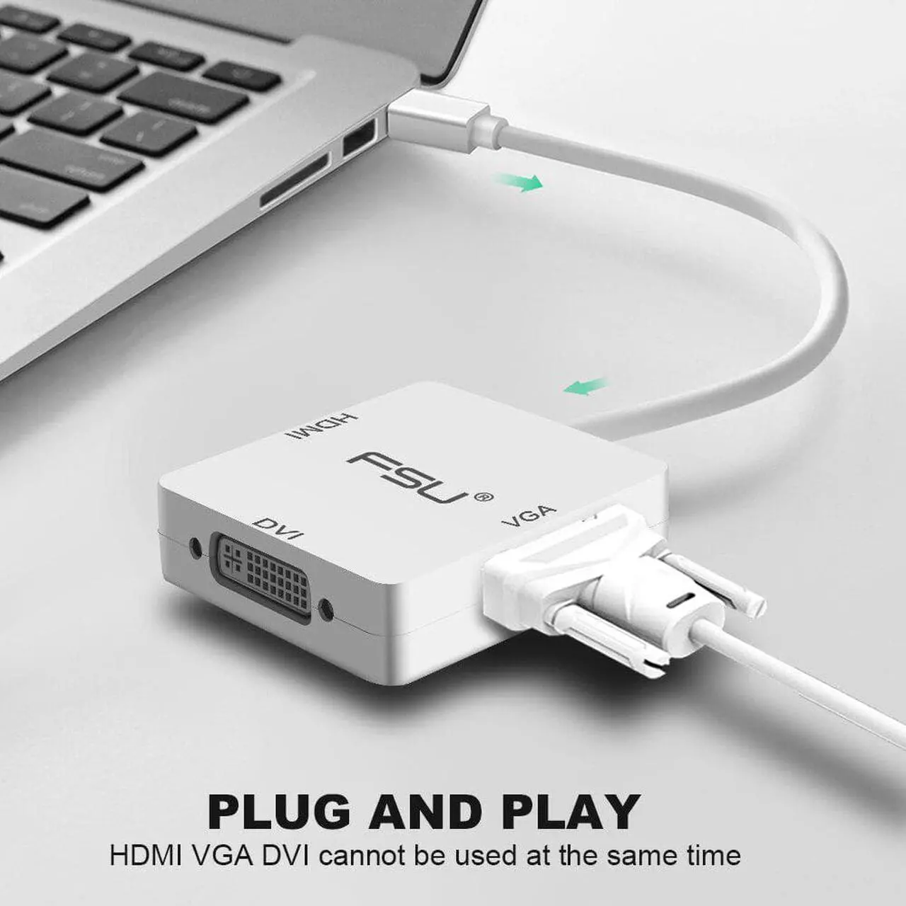 Alt view image 3 of 5 - 3 in 1 Mini DP DisplayPort to HDMI VGA DVI Adapter Mini DP Cable Converter for Mac Book Pro Air Monitor Mini DisplayPor