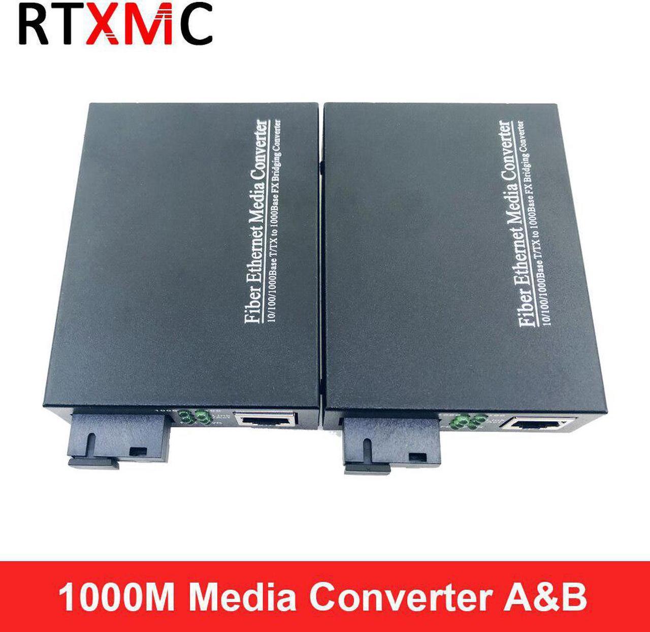 FTTH 1 Pair Gigabit Fiber Optical Media Converter 10/100/1000Mbps Single Mode Single Fiber 20KM Chipset RTL8213B