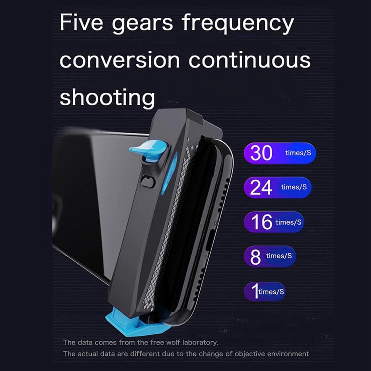 Alt view image 2 of 5 - Mobile Game Controller for Android Ios Phone PUBG Game Trigger 5 Frequency Adjustment Up to 30 Clicks Per Second Red