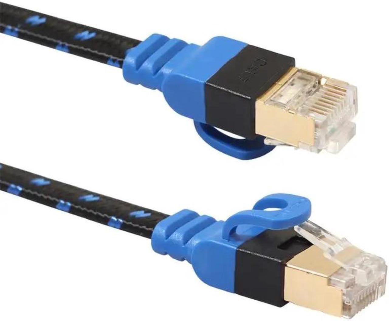 Alt view image 3 of 5 - 0.5m/1m/5m Braided Ethernet Cable RJ45 Cat7 Lan Wire Network Flat Cable Wire with Fibre Networking Cables for Router Switch