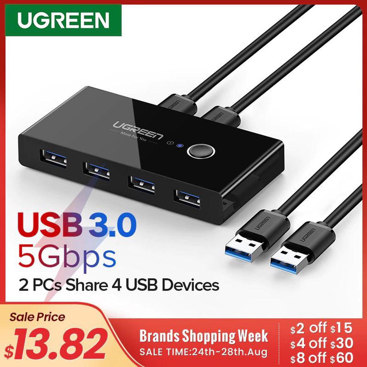 USB KVM Switch USB 3.0 2.0 Switcher for  Mi Box Keyboard Mouse Printer Monitor 2 PCs Sharing 4 Devices USB Switch