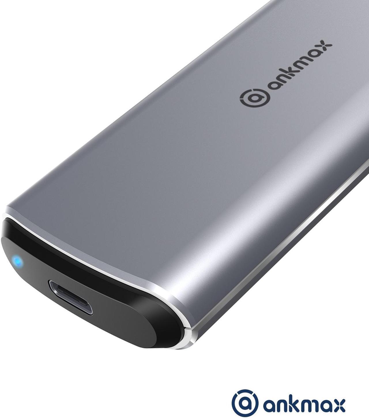 Main image of M.2 NVMe+SATA SSD Enclosure Adapter, USB C 3.1 Gen 2 10Gbps NVMe PCIe/SATA (NGFF) M-Key(B+M Key), ANKMAX UC312M2 Support UASP Trim for SSD, Tool-Free Aluminum Solid State Drive External Enclosure