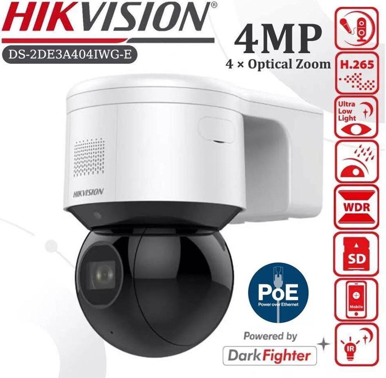 MECARE 4MP DarkFighter 4x Zoom PTZ IP Camera PoE Mic IR50M DS-2DE3A404IWG-E