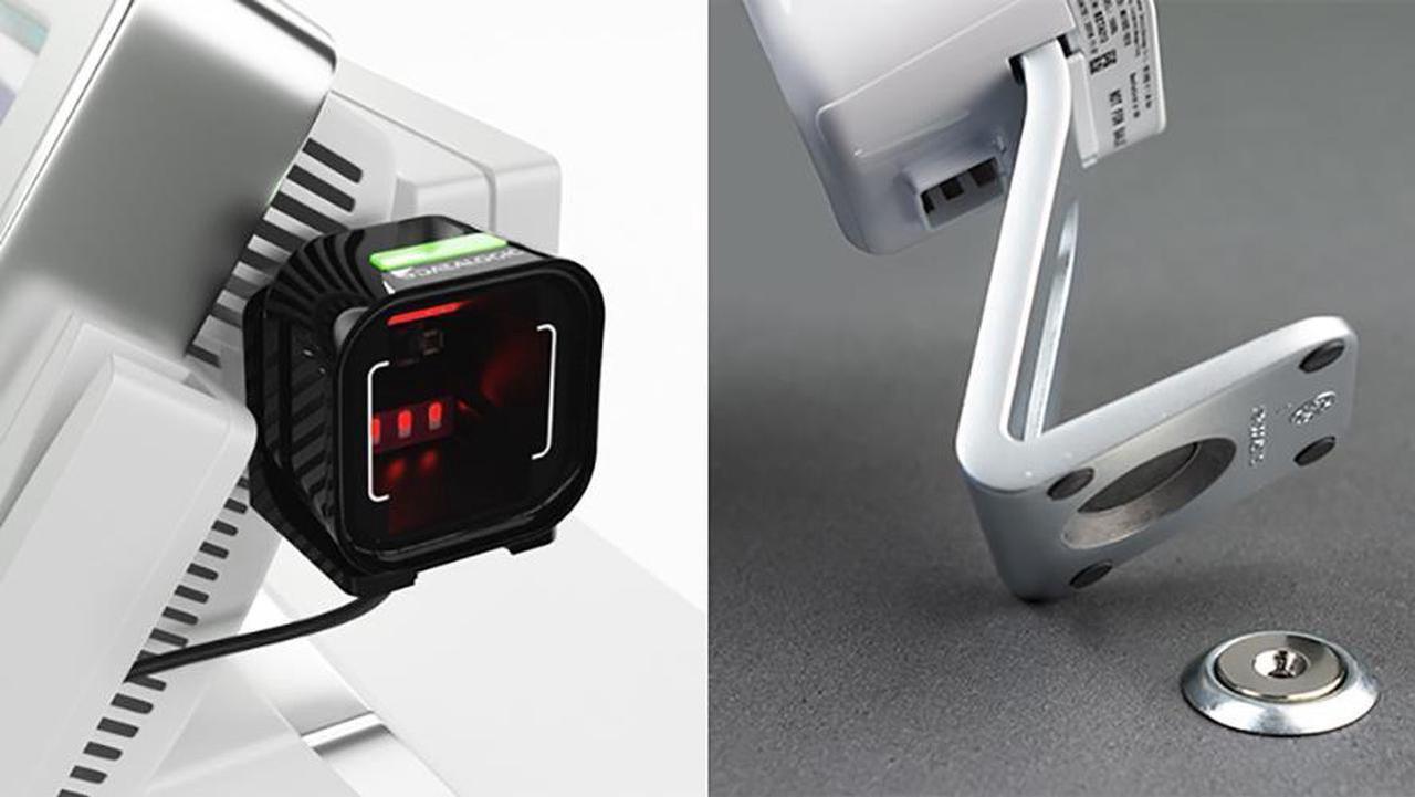 Alt view image 7 of 7 - Datalogic Magellan 1500I PN:MG1501-10211-0200 Barcode Scanner Cable Connectivity Black 1D 2D Imager,Corded white Standard Configuration,  Tilting Stand with Magnetic Base, USB A Cable