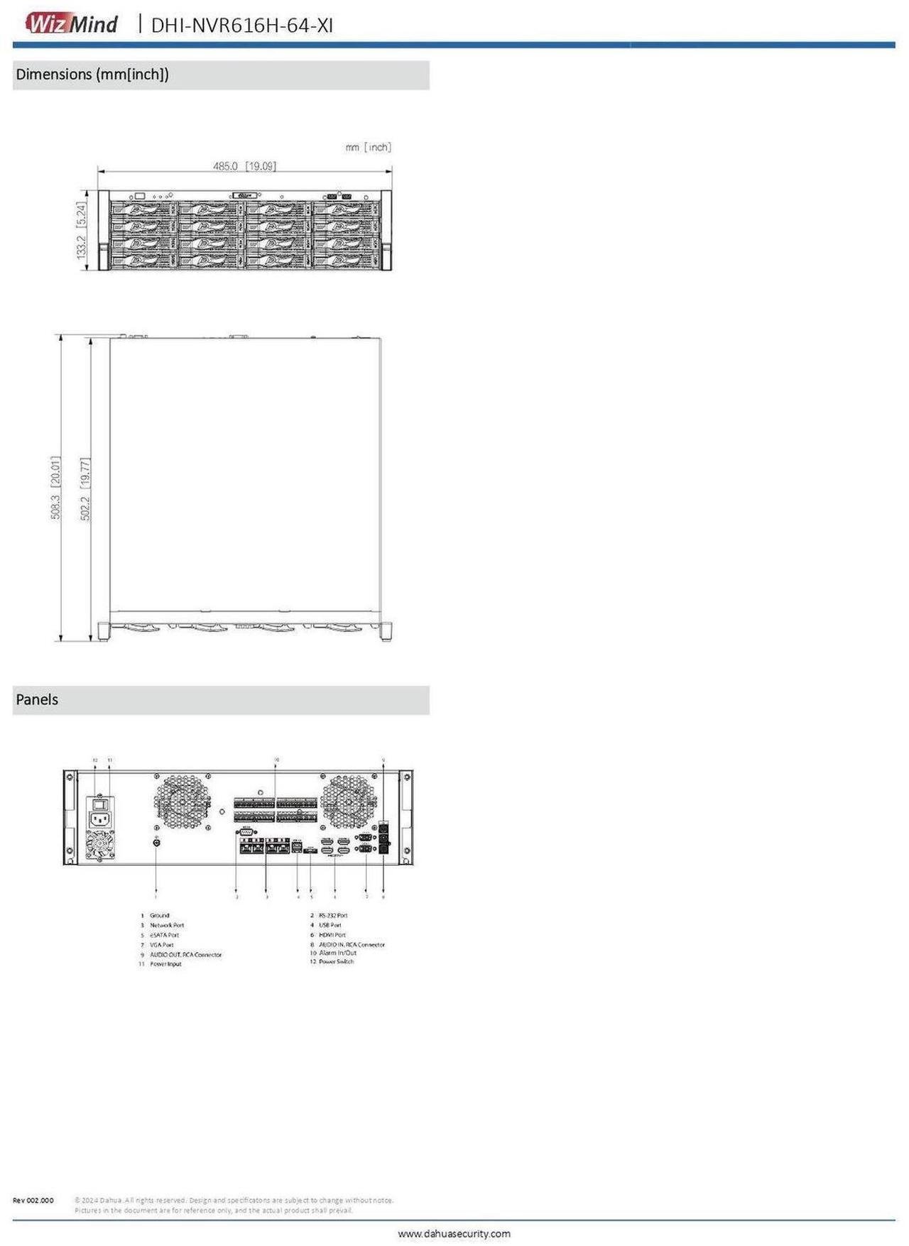 Alt view image 7 of 7 - Dah,ua NVR616H-64-XI32MP 64CH 3U 16HDDs WizMind Network Video Recorder SMD Plus