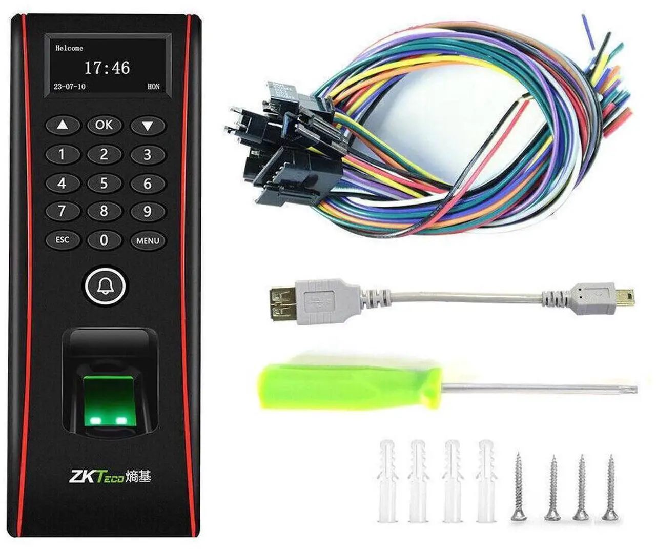 Alt view image 6 of 7 - ZKteco Fingerprint Access Control Time Clock RF Card Reader Attendance Terminals TF1700+ADMS