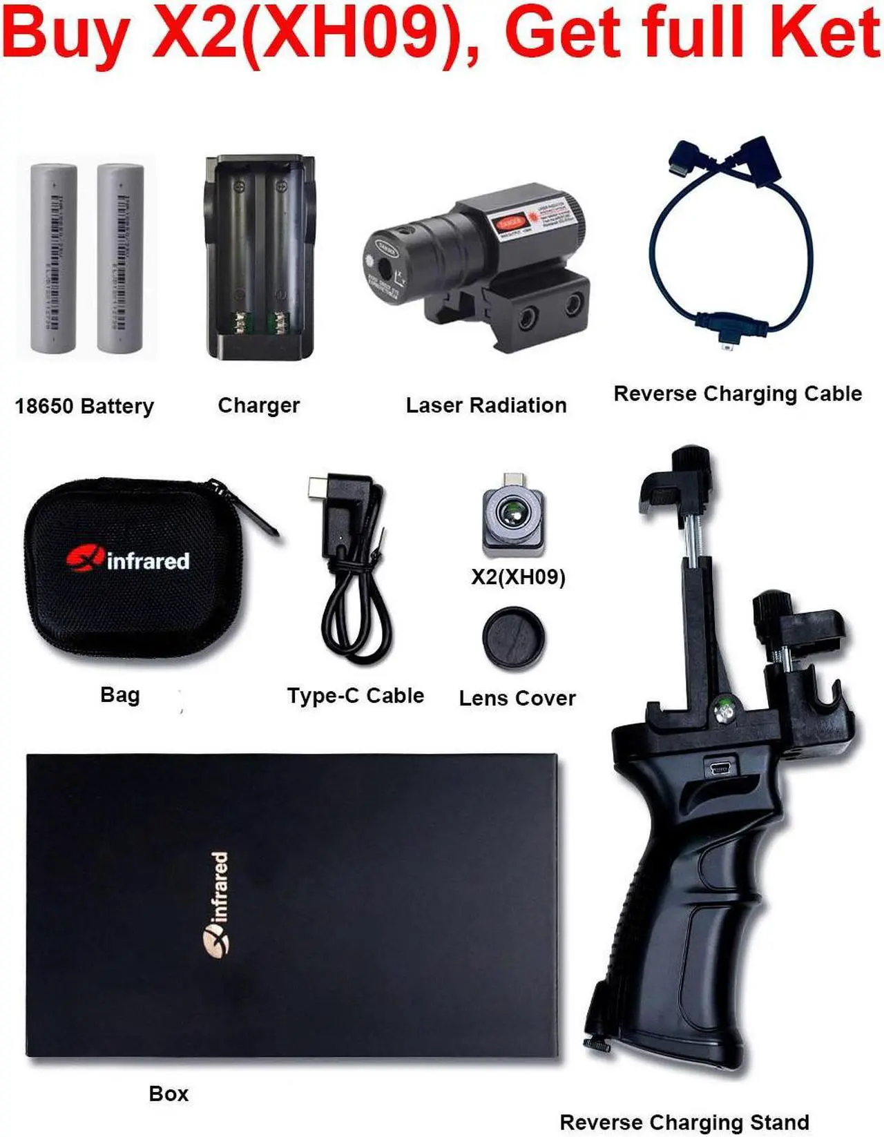 Alt view image 7 of 7 - InfiRay X2 /XH09 Thermal Imaging Camera Imager Scope for Insulation Inspection With laser radiation, with reverse charging bracket,ios iPhone 15 series