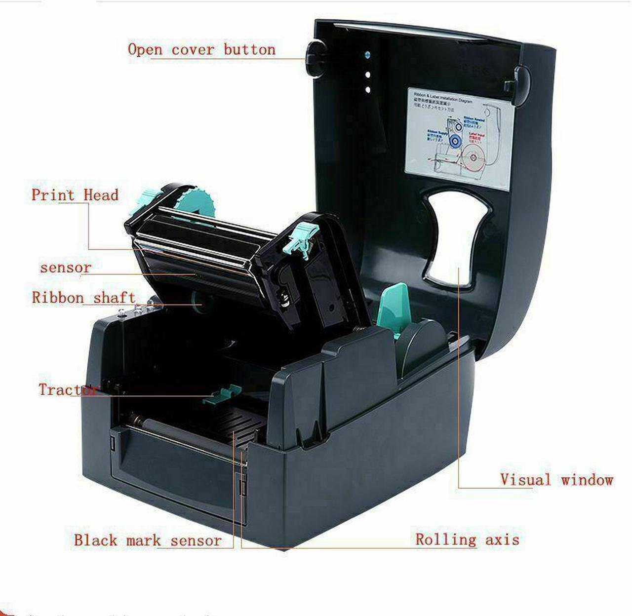 Alt view image 5 of 7 - Godex G500u 4 inch Thermal Transfer Printer USB 203dpi Label Barcode Printer