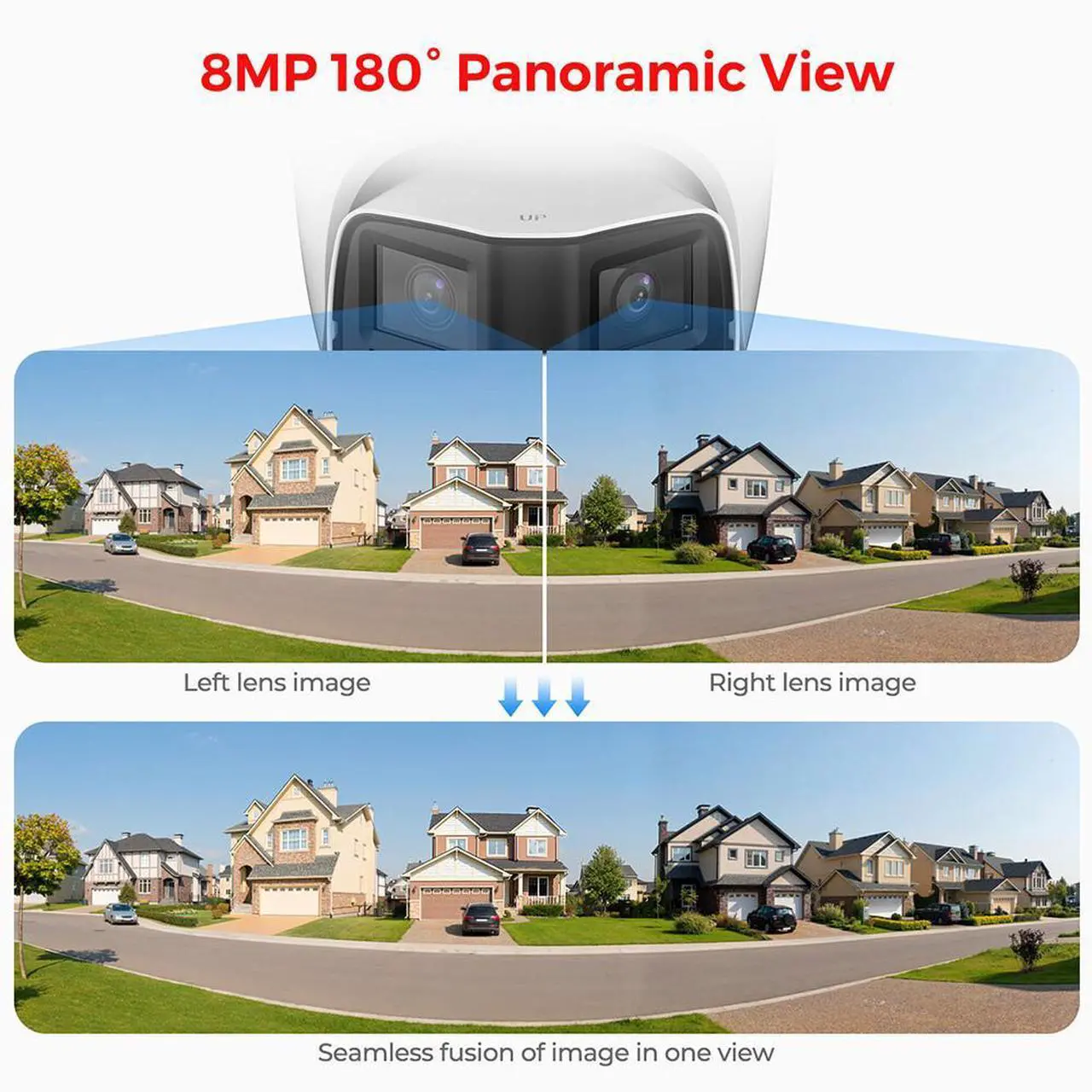 Alt view image 3 of 10 - NEW Dahu,a 8MP 180° Panoramic 2Way Talk PoE TiOC2.0 camera IPC-PDW3849-A180-AS-PV Black