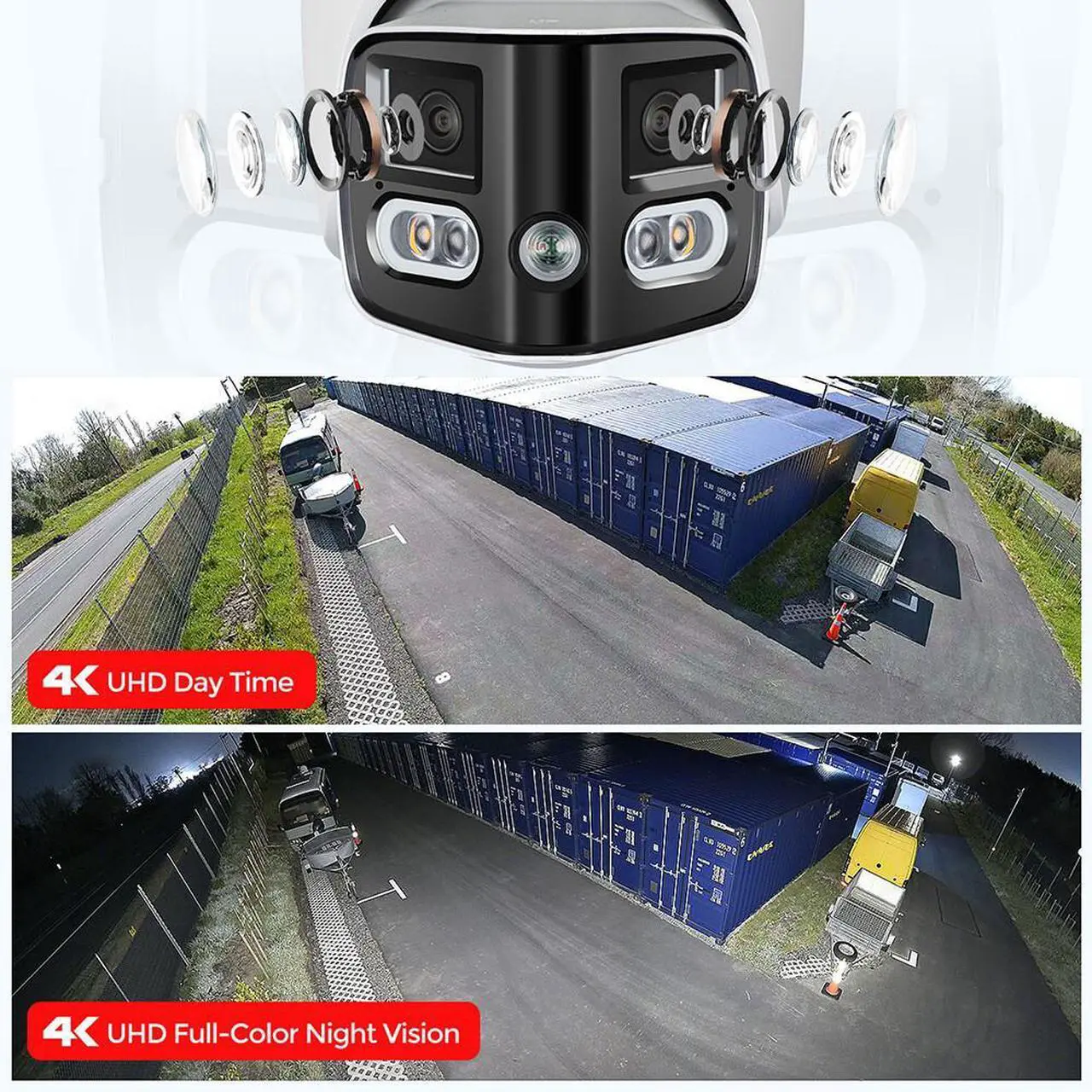 Alt view image 6 of 10 - NEW Dahu,a 8MP 180° Panoramic 2Way Talk PoE TiOC2.0 camera IPC-PDW3849-A180-AS-PV Black