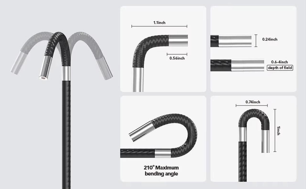 Alt view image 3 of 7 - Ralcam 4-Way 360° Articulating Borescope Industrial Endoscope Inspection Camera