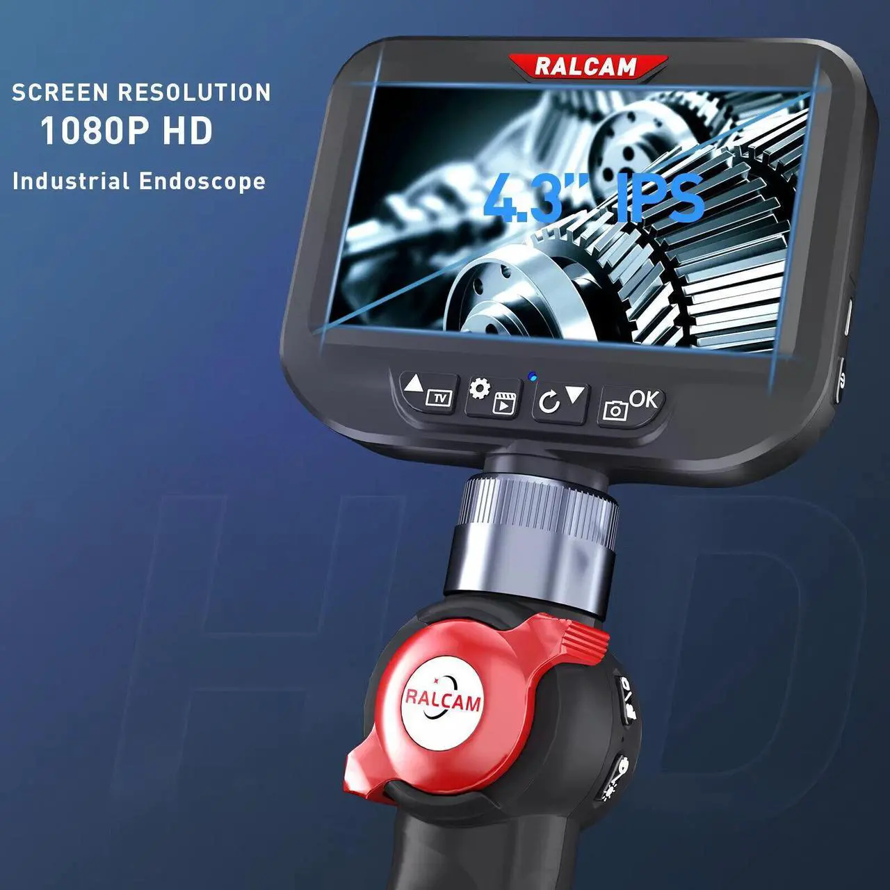 Alt view image 5 of 7 - H408B 4.3-Inch Screen HD Endoscope 8.5-mm Articulating Inspection Camera IP67
