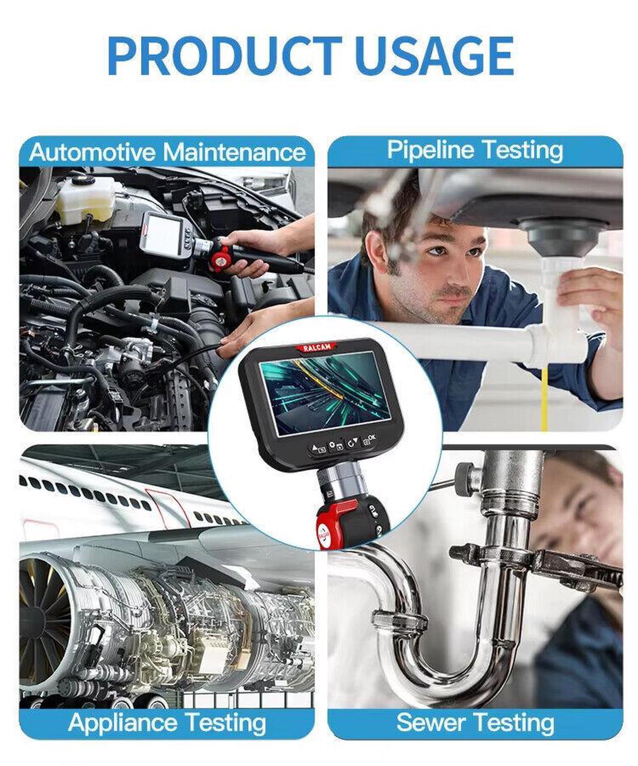 Alt view image 5 of 7 - Ralcam Endoscope Articulating Borescope HD 1080P Inspection Camera Two-Way 180°