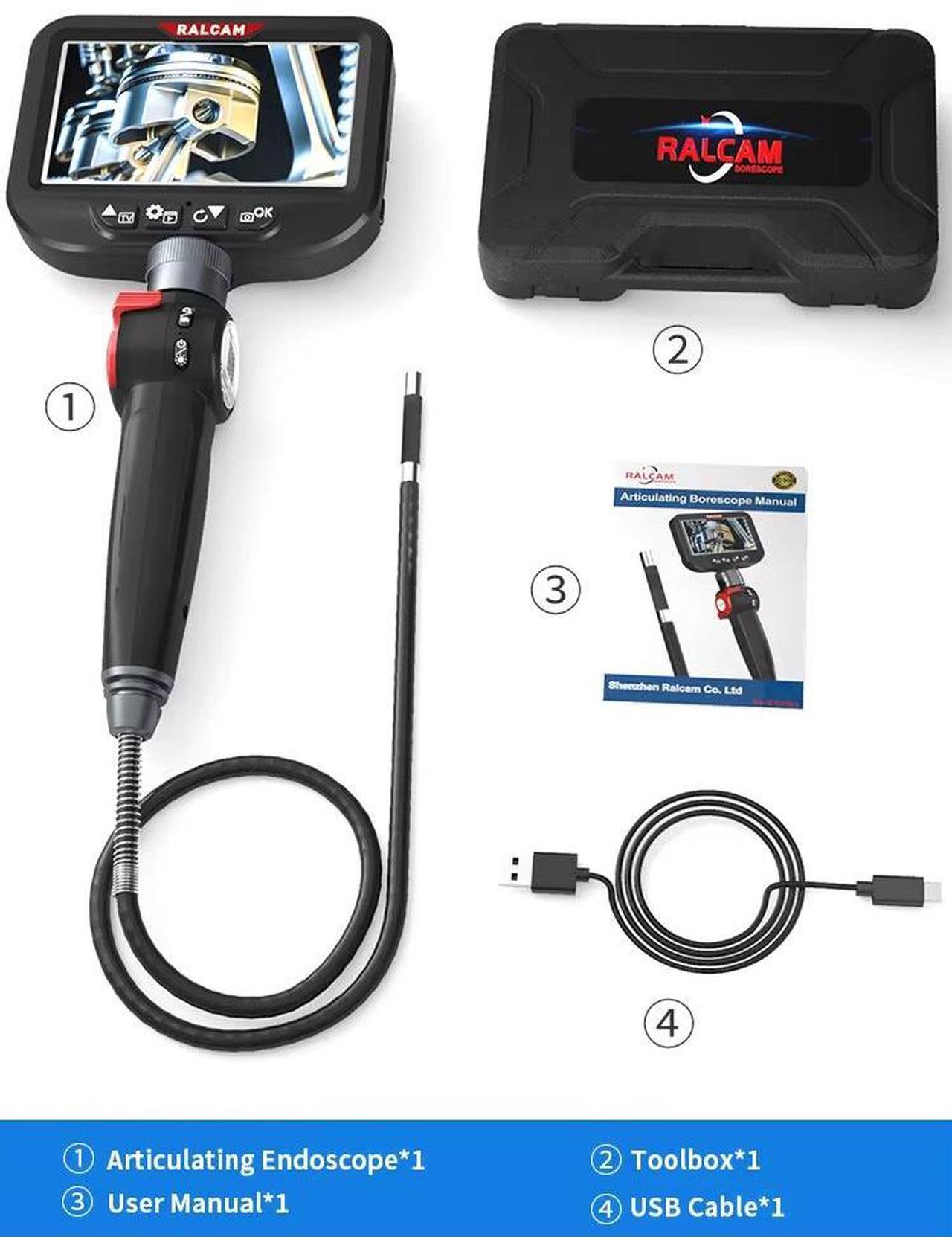 Alt view image 7 of 7 - Ralcam Endoscope Articulating Borescope HD 1080P Inspection Camera Two-Way 180°
