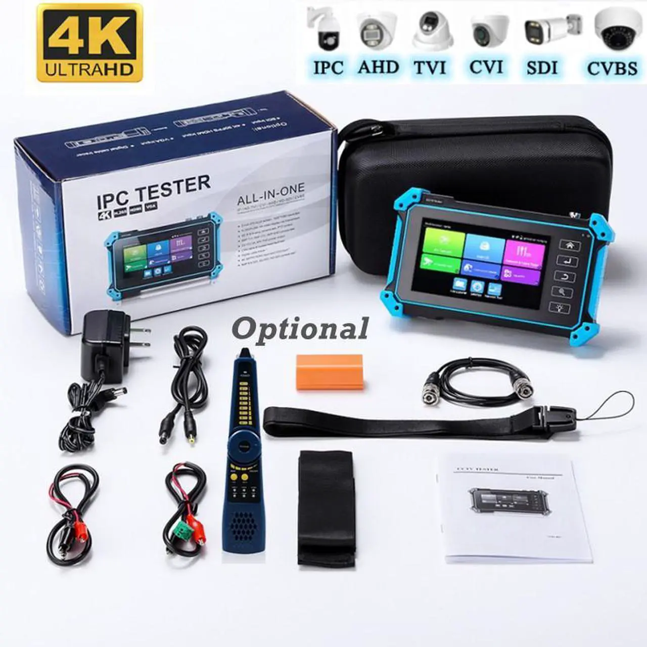 Alt view image 7 of 7 - IP Camera Tester Security Network Cable Analog POE HDMI Tester Wifi Monitor