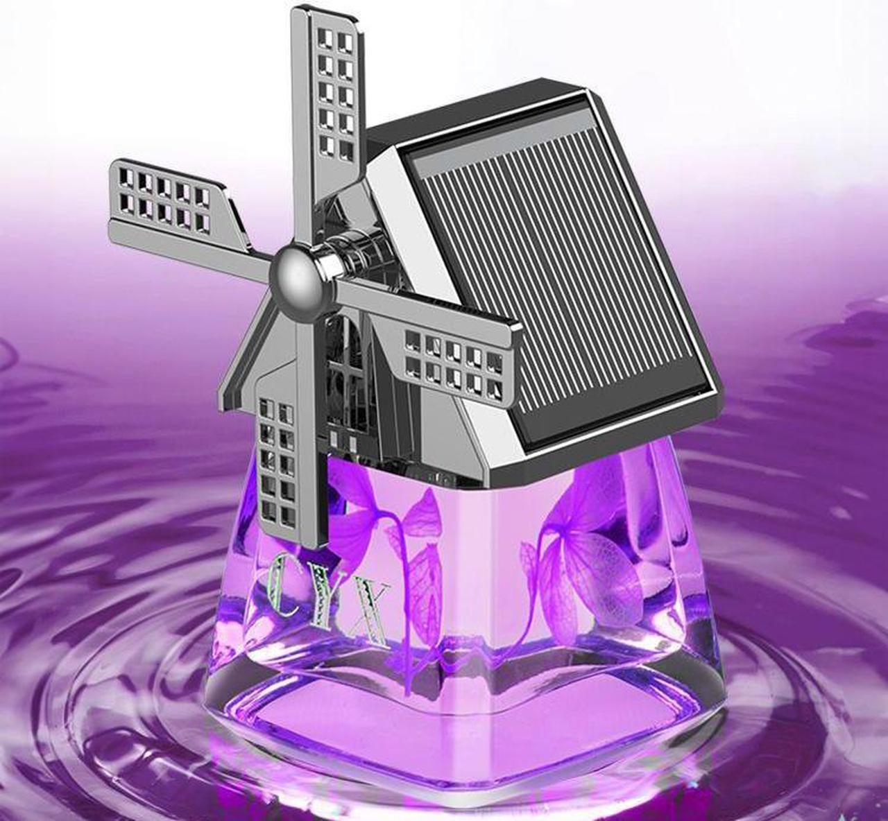 Main image of Car Dashboard Decoration Center Console Interior Ornaments for Men Women Cute Funny Solar Power Decorations Boy Car Perfume Aromatherapy Essential Oil Diffuser Tablets Air Fresheners Purple