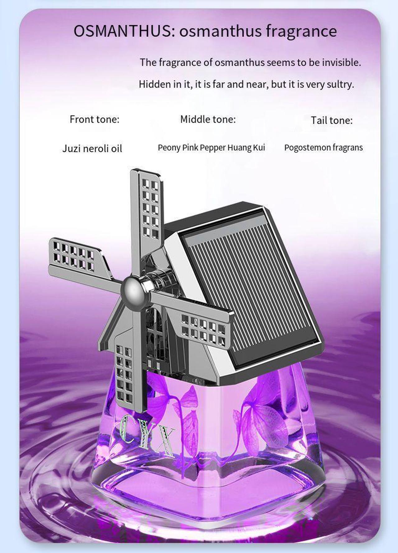 Alt view image 2 of 5 - Car Dashboard Decoration Center Console Interior Ornaments for Men Women Cute Funny Solar Power Decorations Boy Car Perfume Aromatherapy Essential Oil Diffuser Tablets Air Fresheners Purple