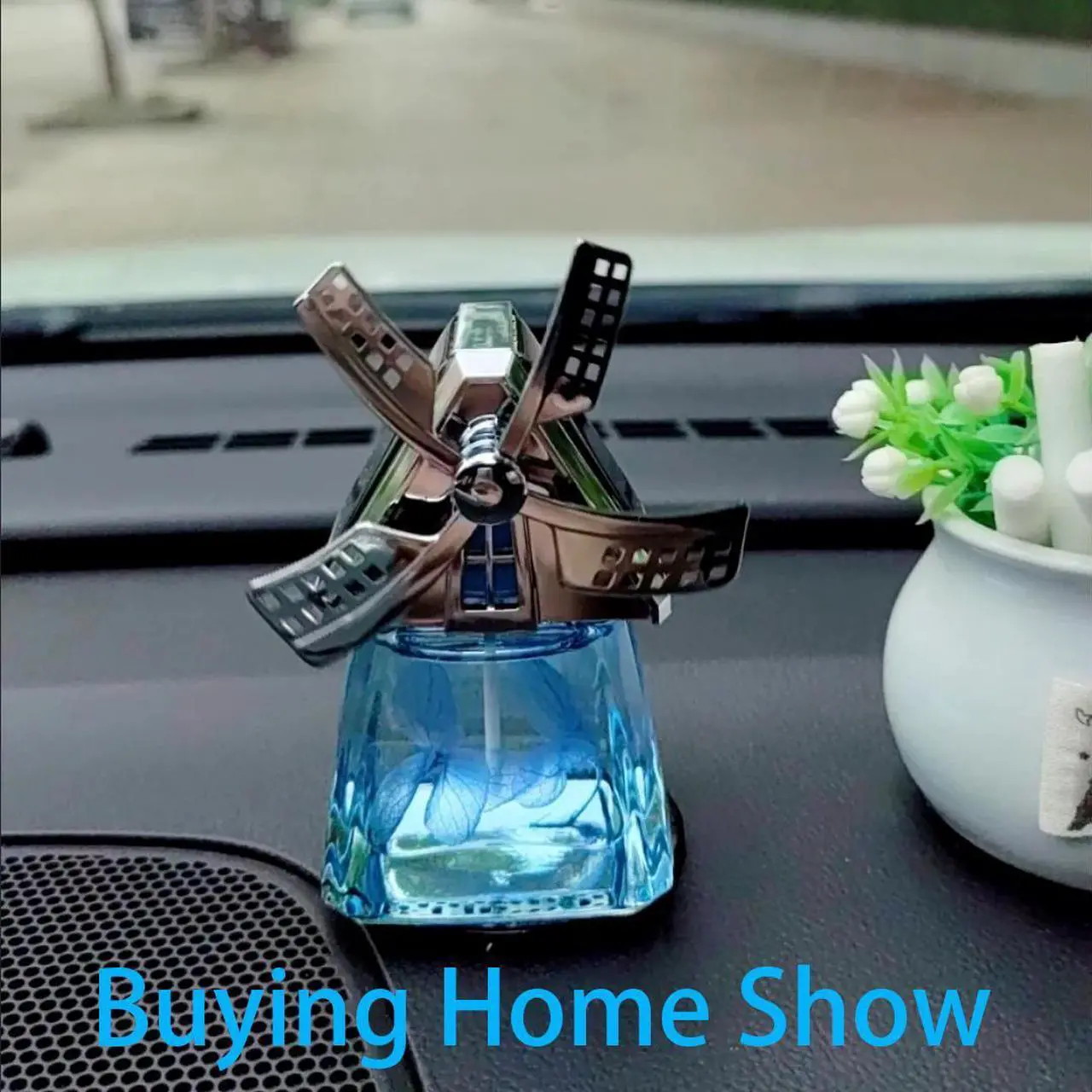 Alt view image 5 of 5 - Car Dashboard Decoration Center Console Interior Ornaments for Men Women Cute Funny Solar Power Decorations Boy Car Perfume Aromatherapy Essential Oil Diffuser Tablets Air Fresheners Green