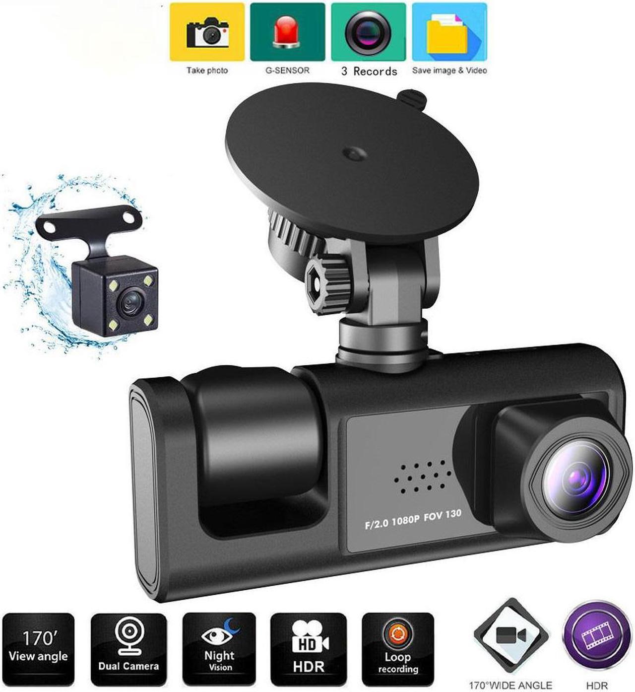 Alt view image 5 of 7 - Dash Cam Front and Rear 3 Channel Comprehensive Recording for Interior, and Rear inside Best Rechargeable - Full HD Recording - Wireless Connectivity - Parking Monitoring - Mini Design