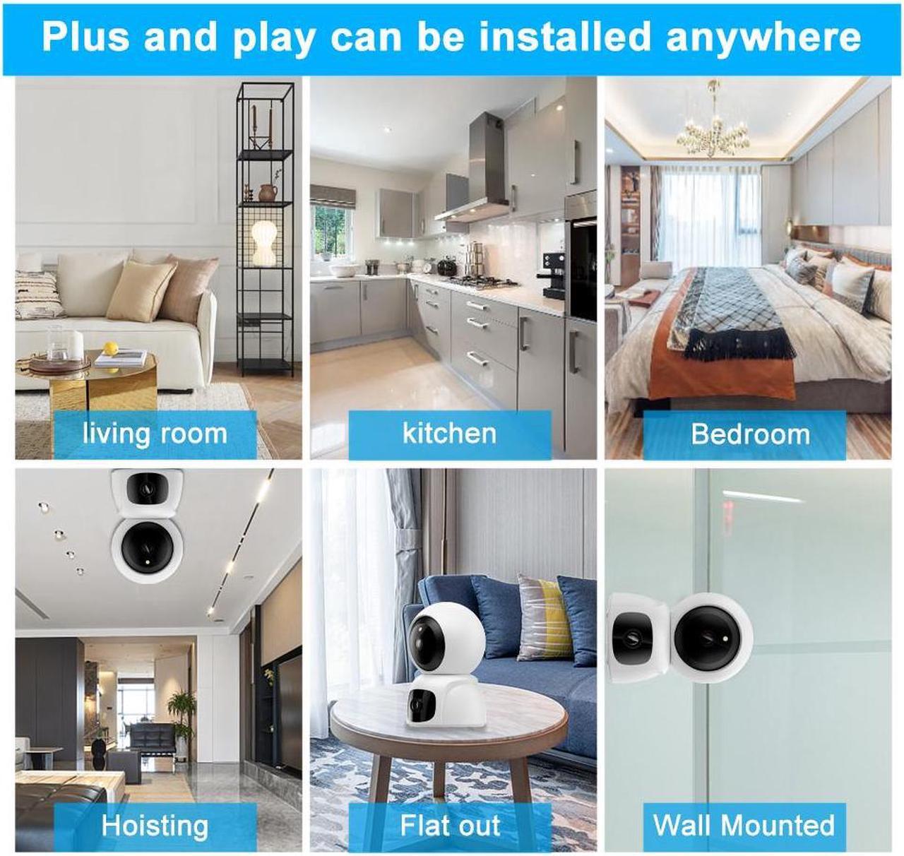 Alt view image 7 of 7 - Security Cameras Wireless Outdoor De Seguridad Para Casa Home Indoor With Monitor Wifi System Auto Tracking Zoom Night Vision Blink Mini Simply Safe Two Lens Dual Screen Mobile Remote Monitoring