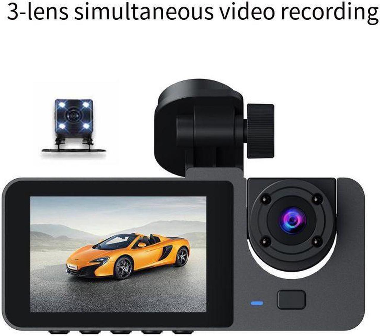 Alt view image 4 of 5 - dash camera for cars front and rear inside 3 channel Backup Camera small smart car play Reverse Assist Parking Monitor Free 32gb Card semi pickup trucks Rechargeable rearview mirror