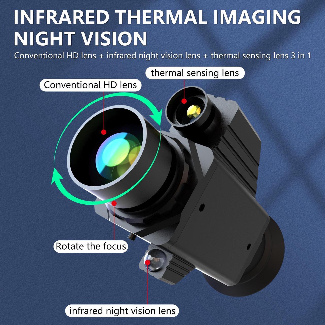 Alt view image 2 of 7 - 4K HD Infrared Night Vision Goggles Military Grade Thermal Imaging Scope Thermal Imaging Camera Water Leak Detection For Hunting Device