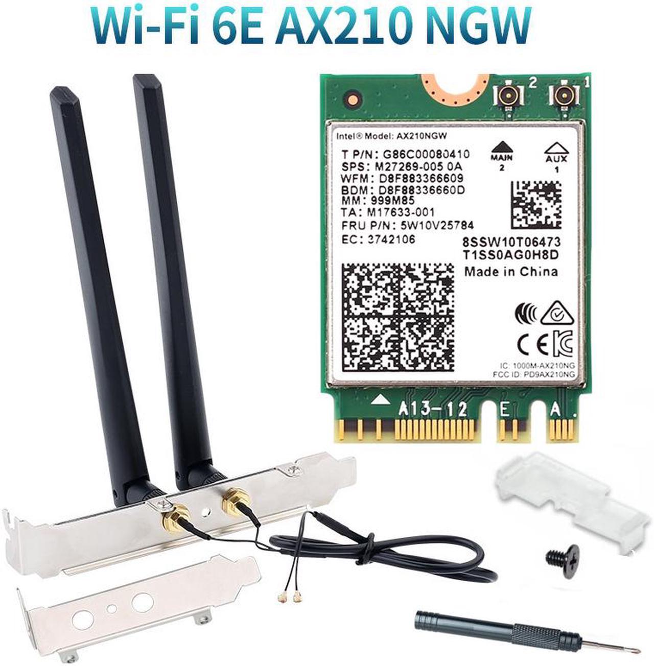 M.2 Desktop Kit Intel AX210 Dual Band wifi Card Wi-Fi 6E AX210NGW M.2 Wifi Bluetooth 5.2 card Wireless Network 802.11ax Adapter for Windows 10