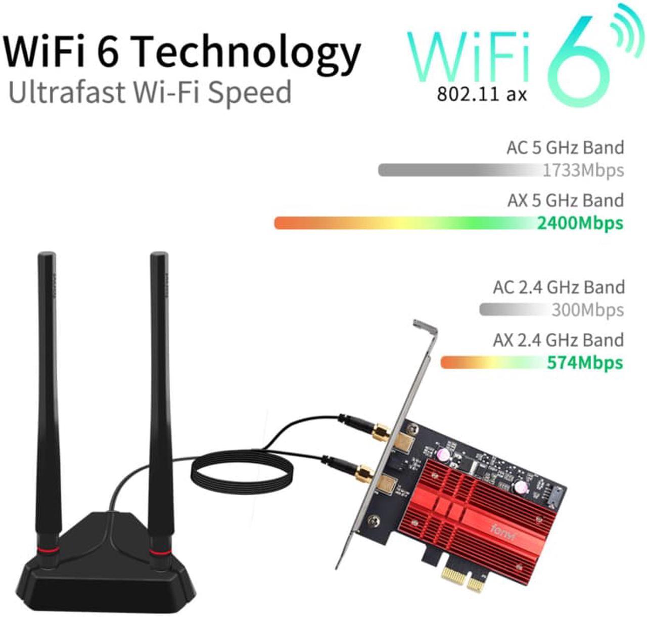 FV-AX3000Pro WiFi 6 Wireless Network Card Intel wifi 6 AX200 wifi PCI-E WiFi Adapter Dual Band 802.11AX 3000Mbps WiFi Bluetooth 5.2 Adapter AX200NGW for Desktop PCIe wifi Card