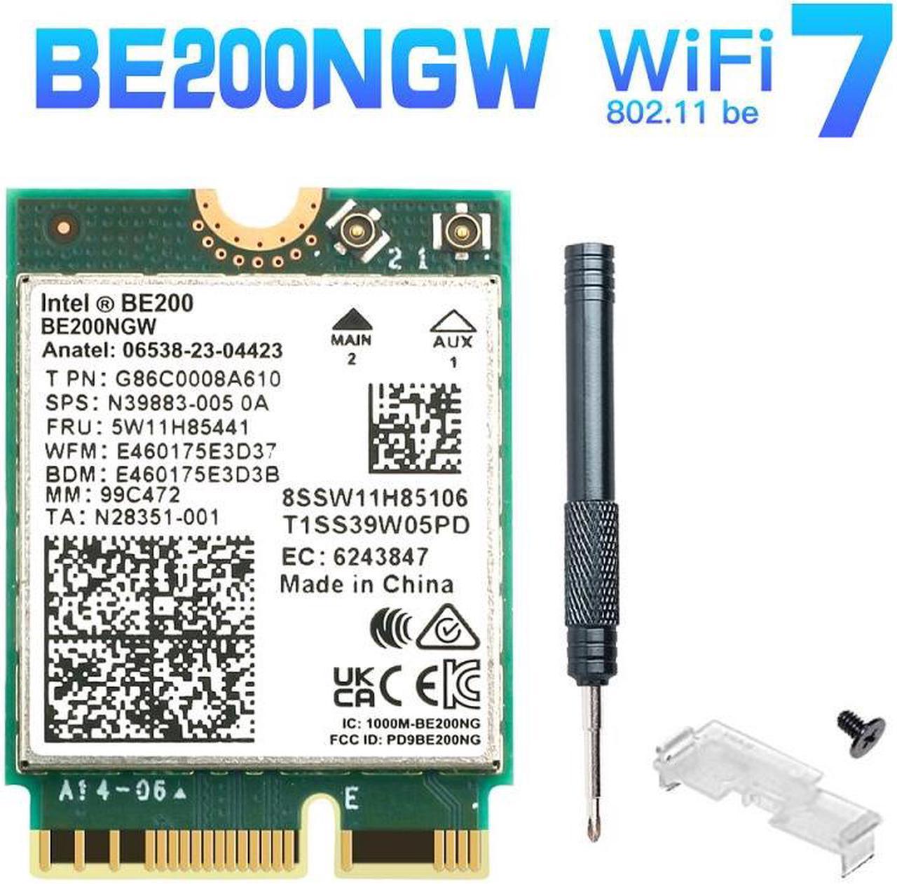 DERAPID WiFi 7 Wireless Card BE200 NGW Bluetooth 5.4, 5800Mbps Key E M.2/NGFF Network Card Support Laptop PC Windows 10/11 (64bit), Linux(Kernels 6.5+), Not Support AMD