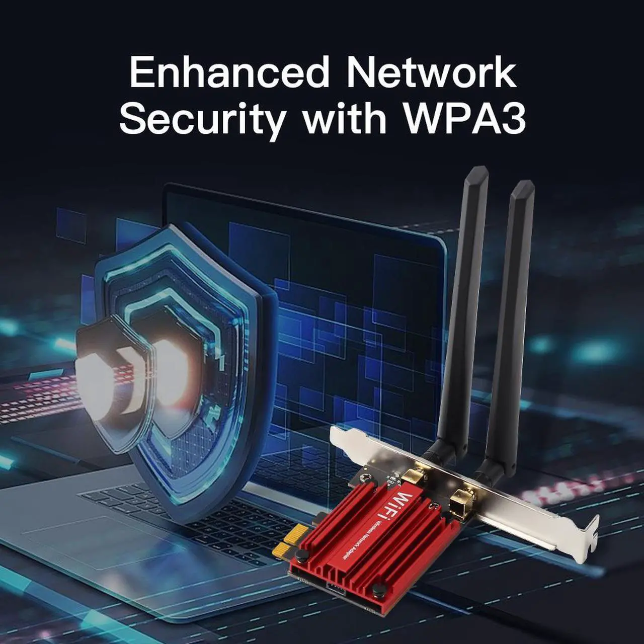 Alt view image 4 of 7 - DERAPID AX3000 PCIe WiFi Card WiFi 6 Network Card with Bluetooth 5.2, Dual Band 2.4G/5G Wireless Adapter 802.11ax, MU-MIMO, OFDMA, WPA3, Compatible with Windows 10/11