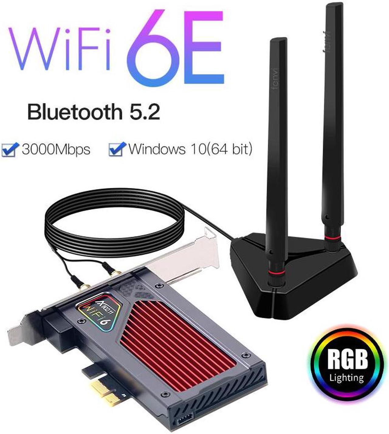 DERAPID WiFi 6E PCIe AX5400M WiFi Card for Desktop Network Card Tri-Band AX210 Wireless Adapter with Bluetooth 5.2,MU-MIMO, WPA3, OFDMA Heat Sink for Win 10/11