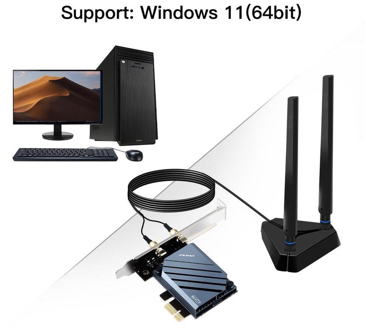 Alt view image 4 of 7 - WiFi 7 PCIe Network Card with QCNCM865 Chip - Tri-Band 5800Mbps Wireless Adapter Bluetooth 5.3 High Gain Antennas Compatible with AMD Motherboards Only Compatible With Windows 11