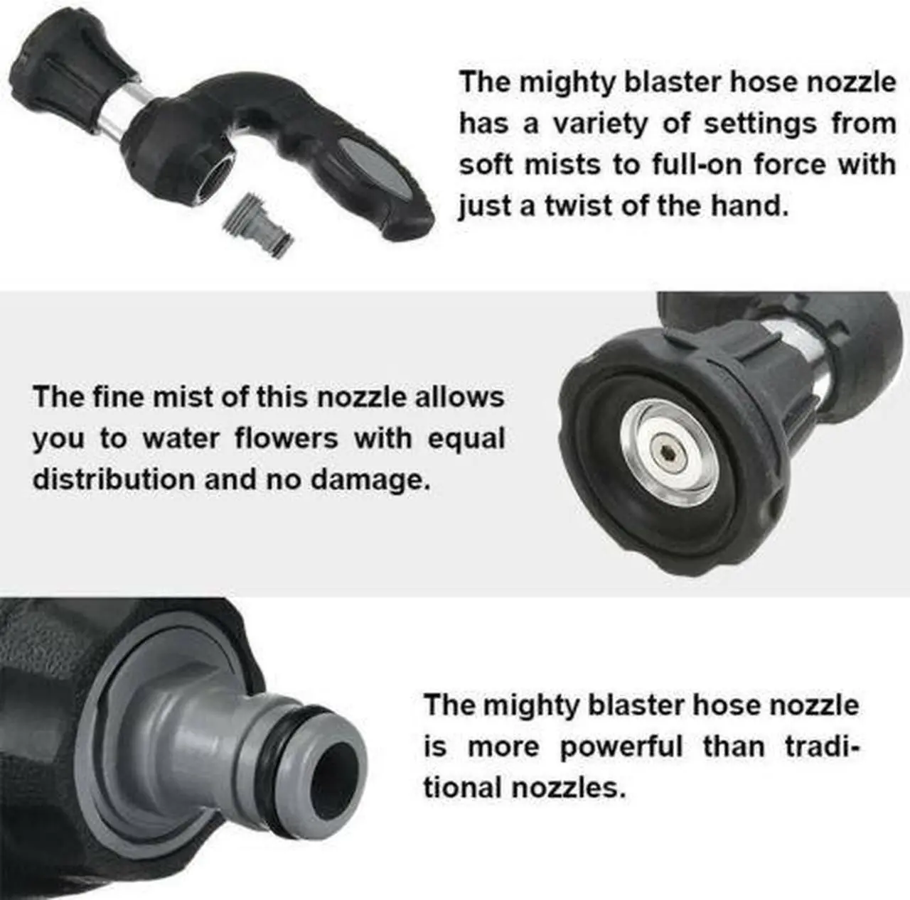 Alt view image 7 of 7 - Mighty Hose Blaster Nozzle Lawn Garden Car Washing by Wash Water Your Lawn