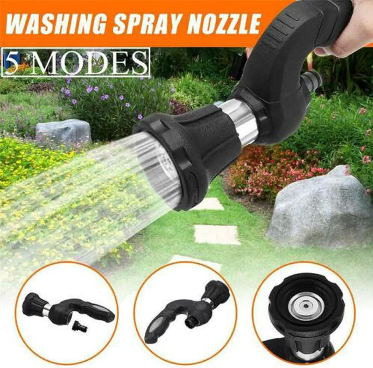 Main image of Mighty Hose Blaster Nozzle Lawn Garden Car Washing by Wash Water Your Lawn