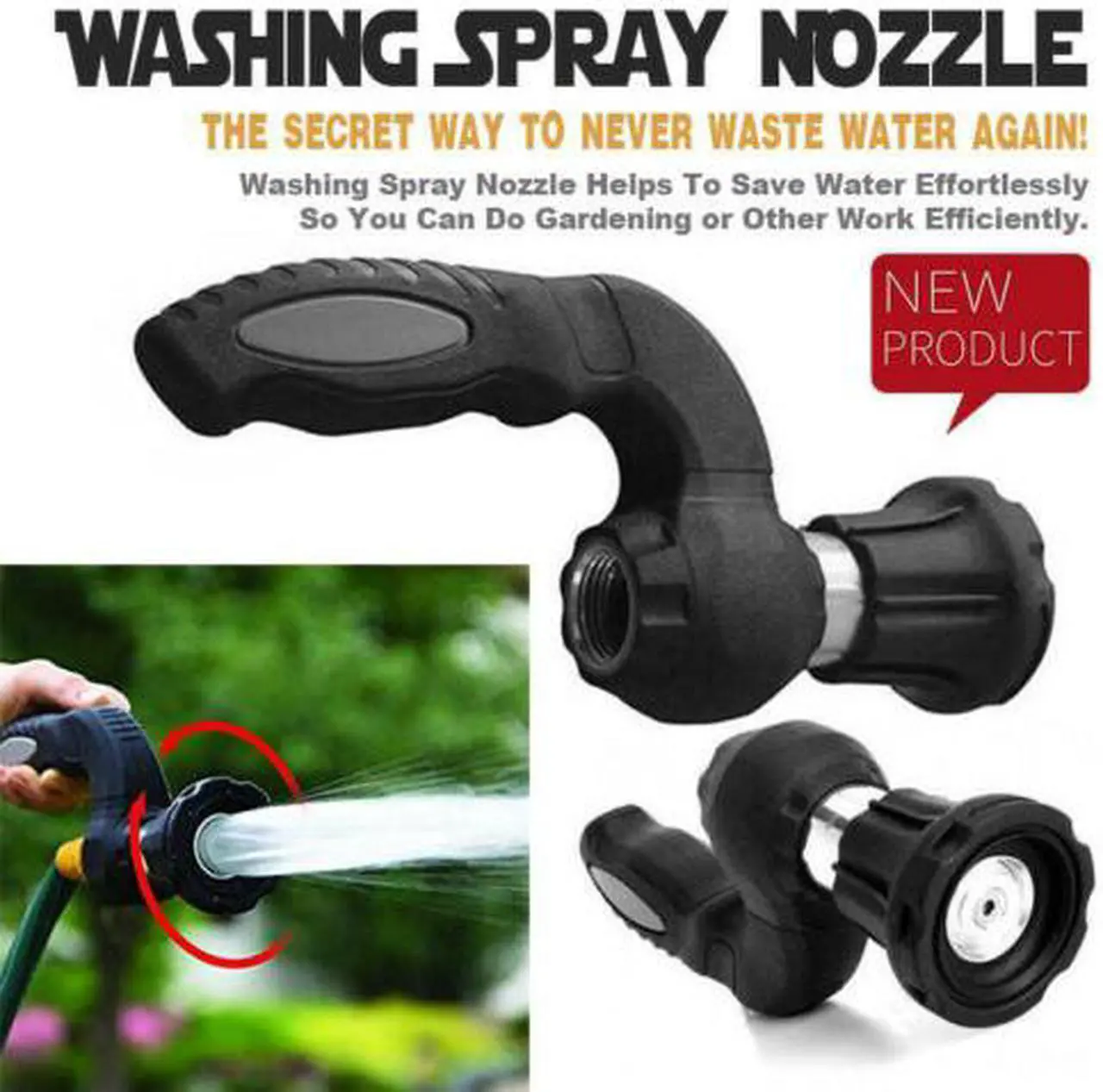 Alt view image 6 of 7 - Mighty Hose Blaster Nozzle Lawn Garden Car Washing by Wash Water Your Lawn