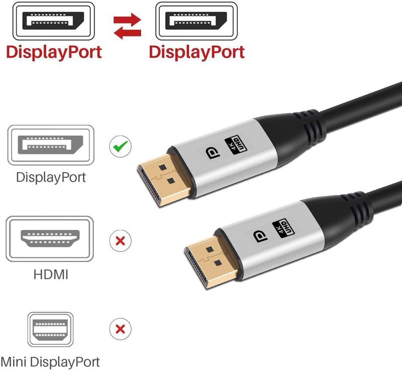 Alt view image 5 of 5 - DisplayPort Cable 1.4, DP Cable 10ft/3M, [4K@60Hz, 2K@144Hz, 2K@165Hz], High Speed DisplayPort 1.2 Cable, Compatible for Gaming Monitor, TV, PC, Laptop and More