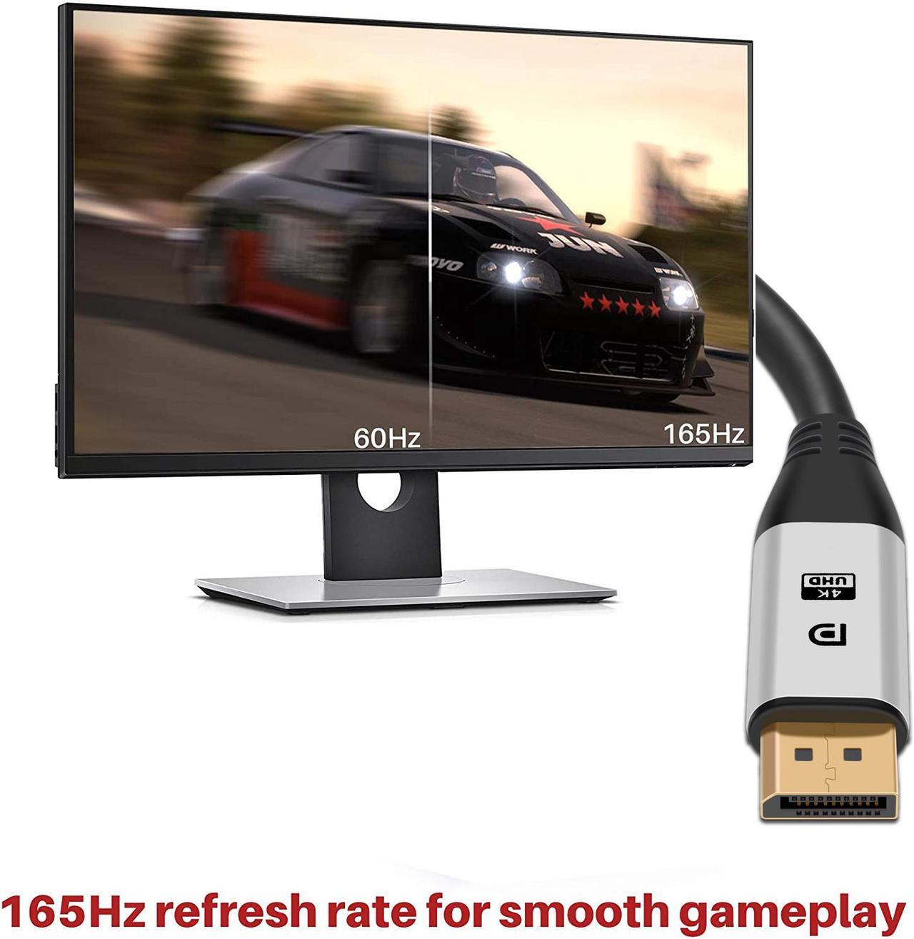 Alt view image 4 of 5 - DisplayPort Cable 1.4, DP Cable 10ft/3M, [4K@60Hz, 2K@144Hz, 2K@165Hz], High Speed DisplayPort 1.2 Cable, Compatible for Gaming Monitor, TV, PC, Laptop and More
