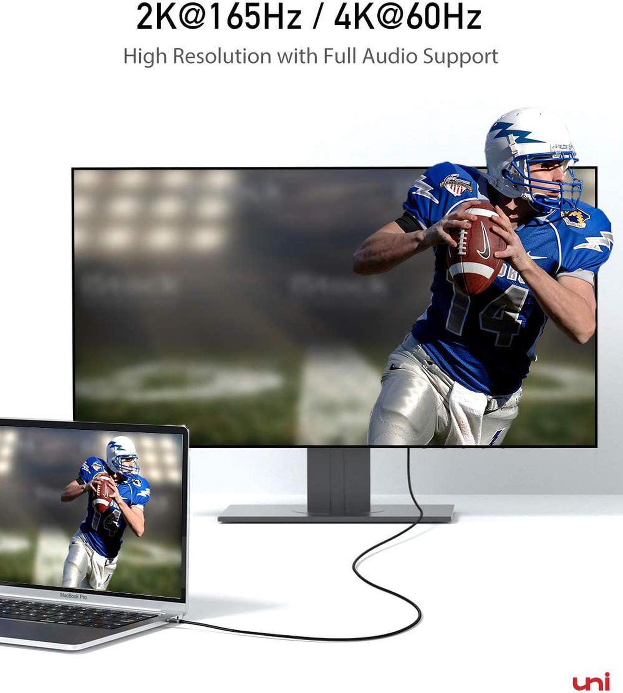 Alt view image 3 of 6 - USB C to DisplayPort Cable 6ft(2m)for Home Office (4K@60Hz, 2K@165Hz), uni Sturdy Aluminum DisplayPort to USB C Cable [Thunderbolt 3 Compatible] for MacBook Pro, MacBook Air/iPad Pro 2020