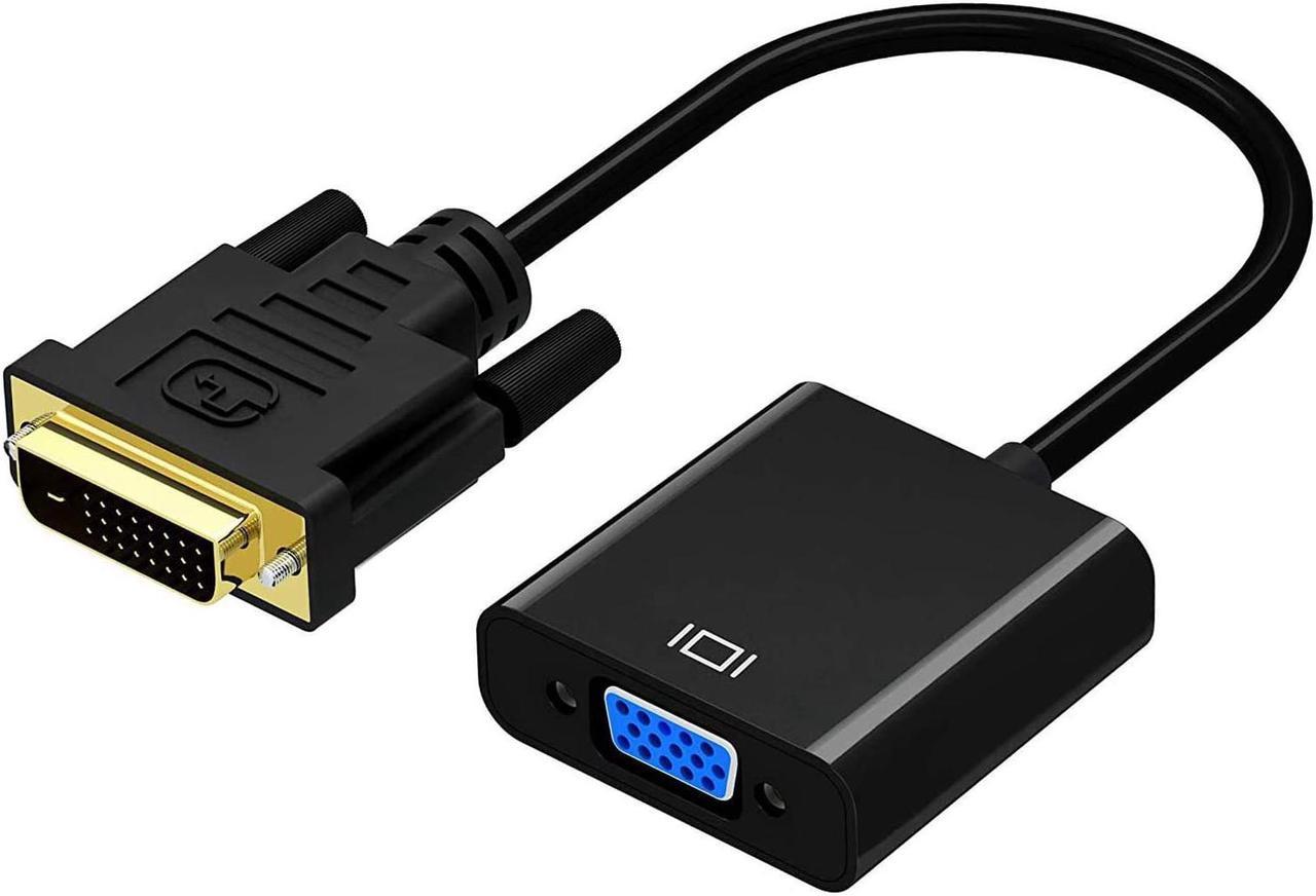 DVI to VGA Adapter,1080p Active DVI-D to VGA Adapter Converter 24+1 Male to Female Adapter