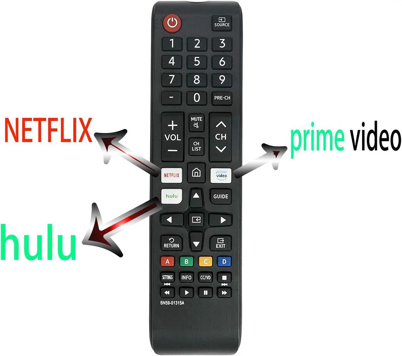 Alt view image 2 of 5 - NEW BN59-01315A Replacement TV Remote for Samsung LED 4K ULTRA HDTV Smart TV