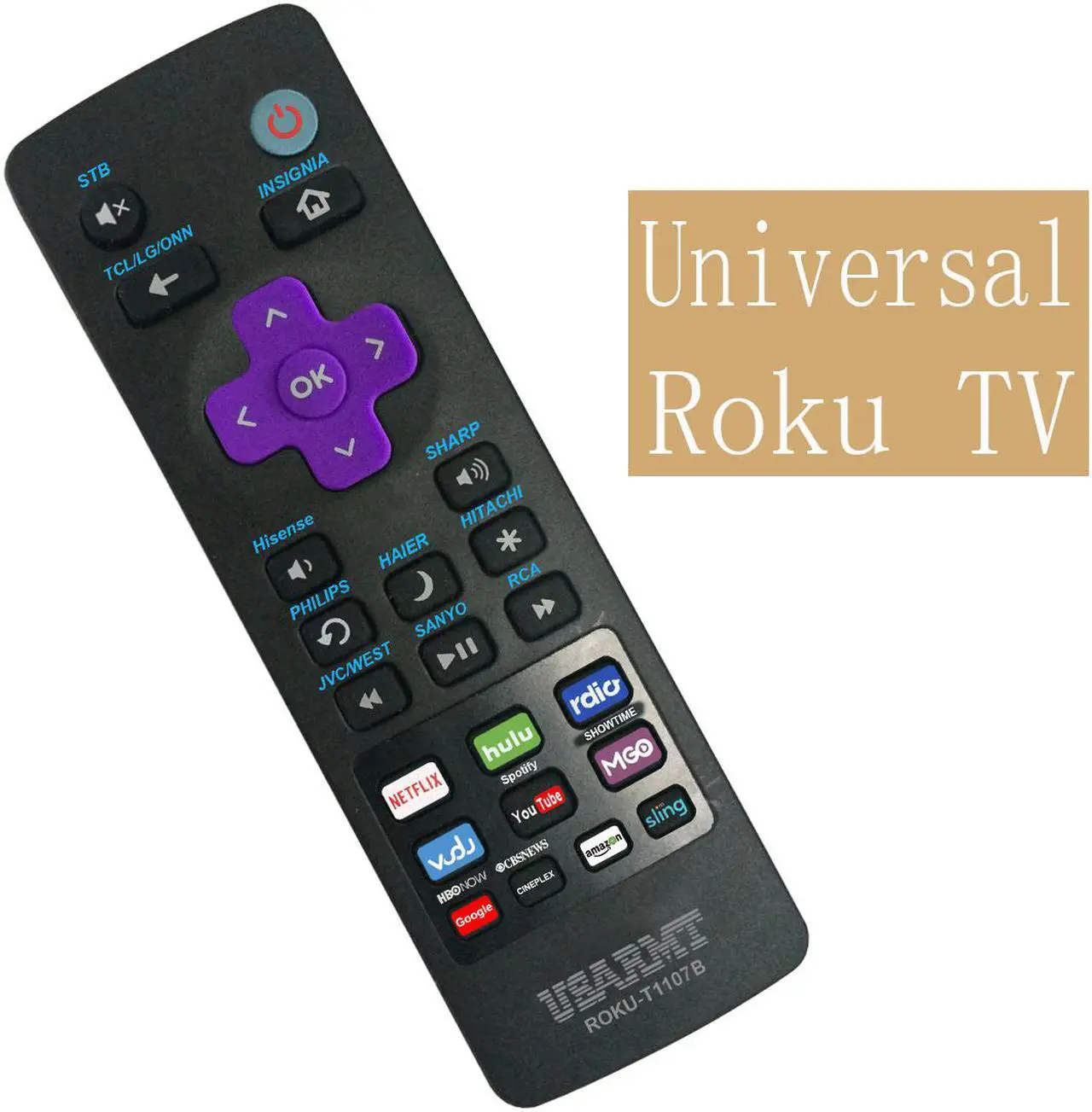Main image of Universal Remote for Roku TV's TCL, LG ONN, Sharp Philips, Hisense JVC RCA Sanyo
