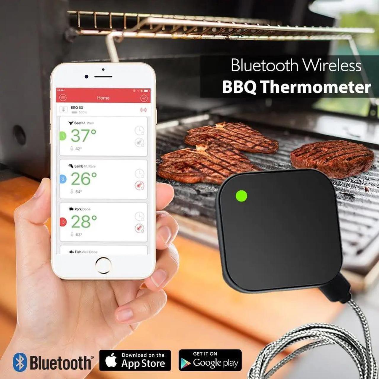 Alt view image 3 of 6 - AidMax NanoL Digital Wireless BBQ Meat Thermometer Grill Oven Thermomet With Stainless Steel Probe Cooking Kitchen Thermometer