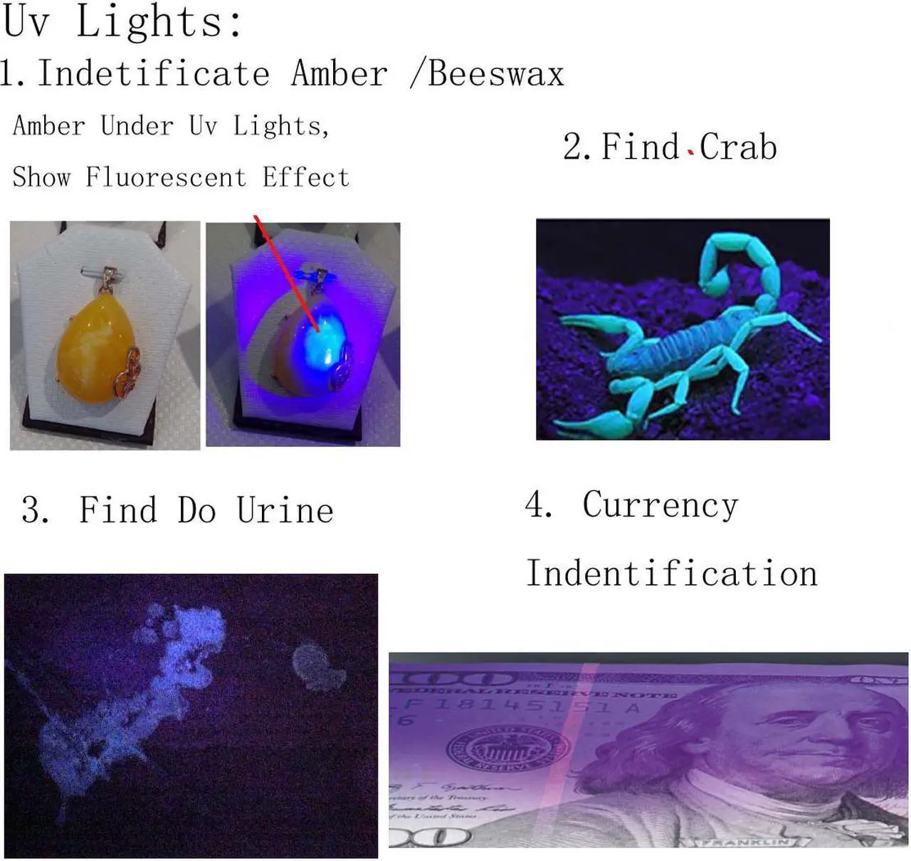 Alt view image 2 of 6 - QLEE Led UV Flashlight 365nm R5 Jade Light Jewelry Gemstone Current Inspection Ultraviolet /Yellow/White 3 In 1 Light Dog Urine And Stains Detector Torch With 18650 Battery