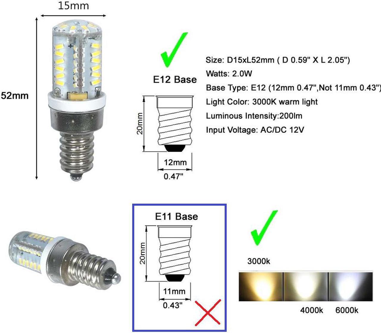 Alt view image 3 of 3 - 4X Led 2W E12 Candelabra Bulb 12V - 24v Warm White 3000k Chandelier Light Refrigerator Bulb Garage Door Light Replacement 200lm 20W Halogen Bulb Not Dimmable 4 Pack