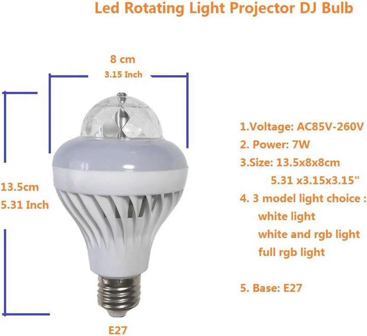 Alt view image 2 of 3 - QLEE 2X Led Rotating Disco Bulb Motorized Spinning Disco DJ Light 3 Model Changing Color Projection Bulb Multi Crystal Stage Light For Birthday Party Club Bar Rotating Auto Night Light