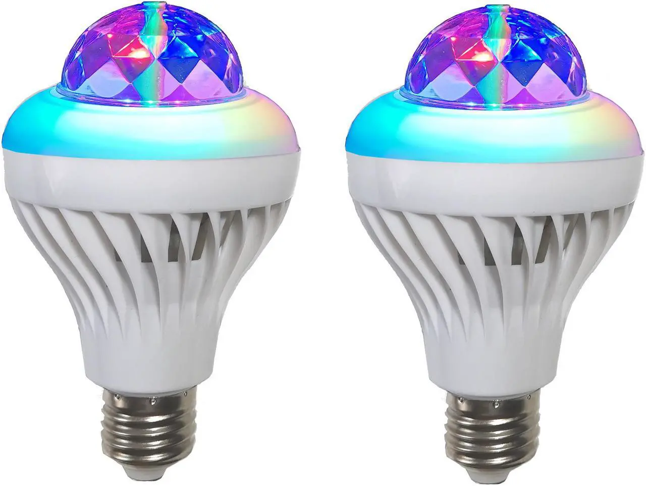 Main image of QLEE 2X Led Rotating Disco Bulb Motorized Spinning Disco DJ Light 3 Model Changing Color Projection Bulb Multi Crystal Stage Light For Birthday Party Club Bar Rotating Auto Night Light