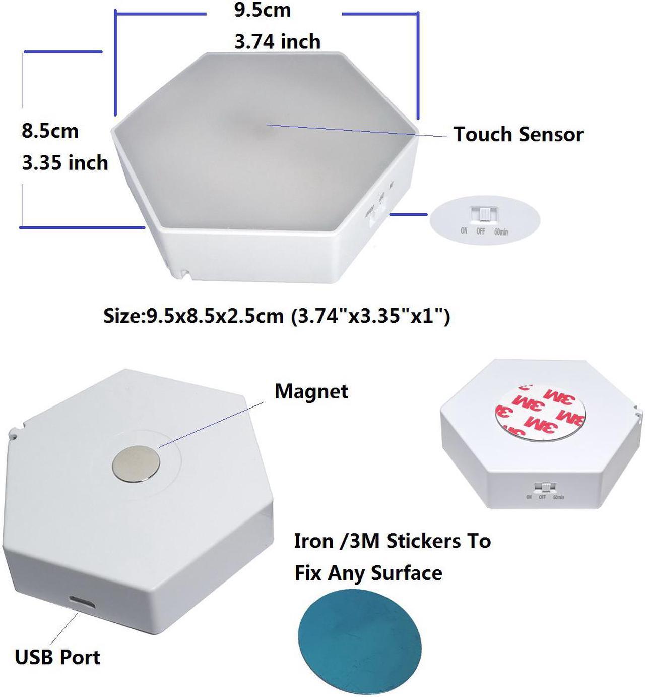 Alt view image 2 of 5 - QLEE 3X Remote Control Led Hexagon Wall Light Wall-Mounted Panel Smart DIY Geometric Modular Light Touch Control RGB Light In Home Office Hotel Bar Festival Children'S Day Christmas Birthday Gift