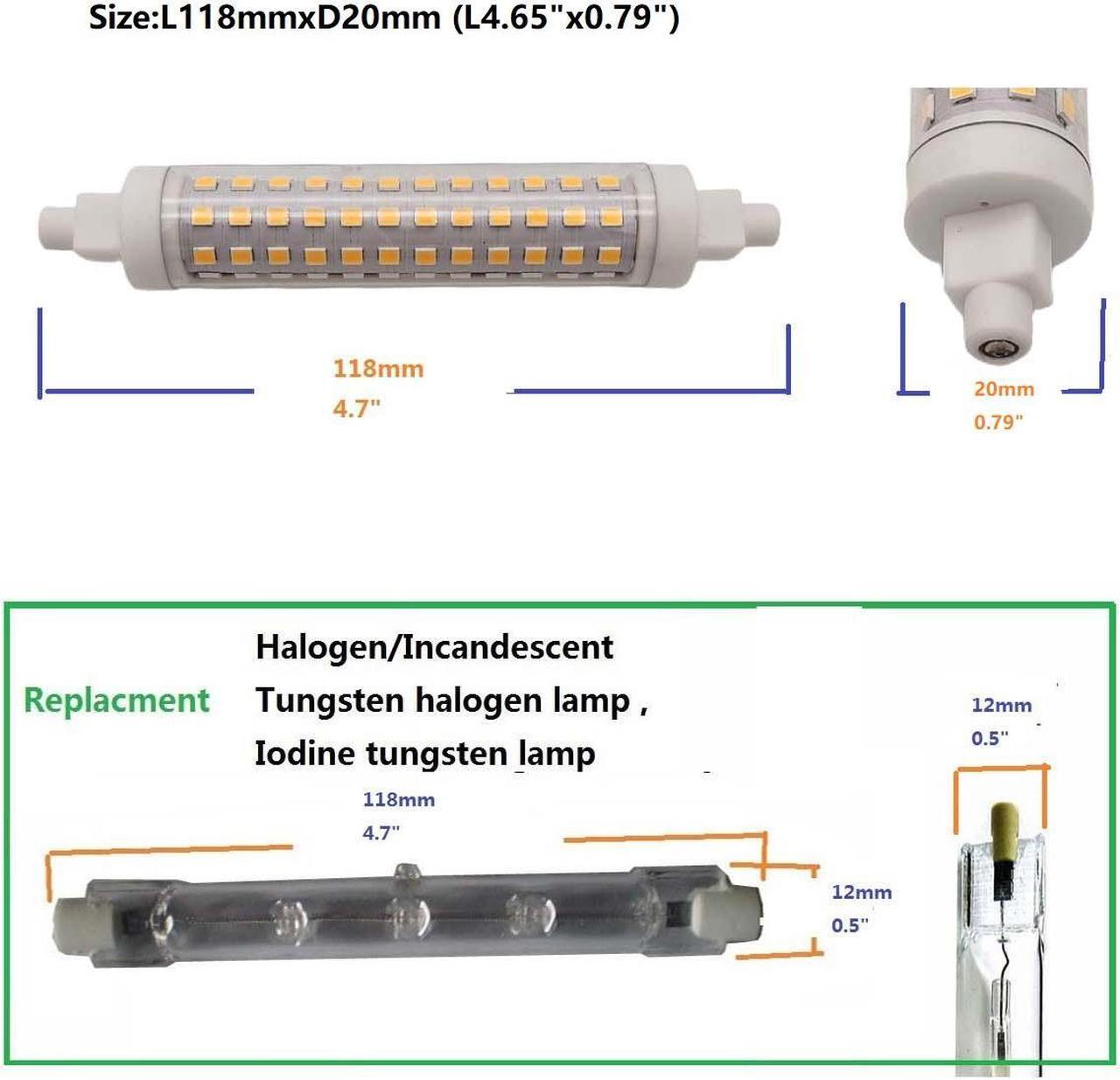 Alt view image 4 of 7 - QLEE R7S LED Bulb 118MM 12W J118 T3 Led Flood Light Equivalent 150w Halogen Light Wall Sconce Floor Light j-type Linear Double Ended Banker Light  360º Beam Angle 3000k Warm White Not Dimmable 2 Pack